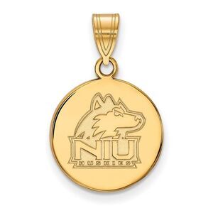 10k Yellow Gold Northern Illinois U. Medium Disc Pendant